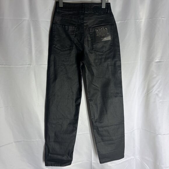 Empyre Size 0 Woman’s Tori Coated Black Jeans Loose Fit NWT - Picture 1 of 9